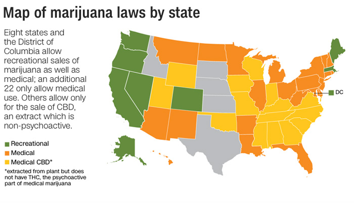 Marijuana Map by States