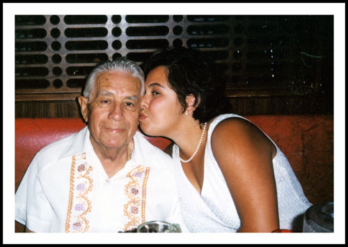 My grandfather and I on my wedding day<br />July 17, 1998