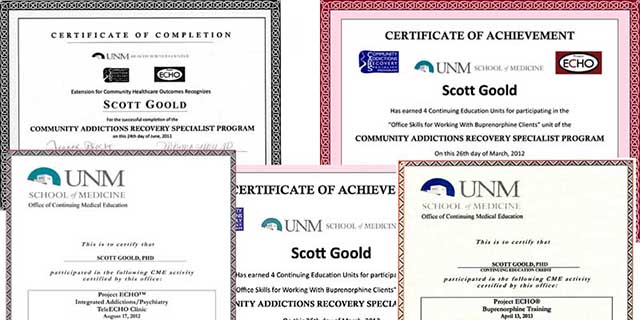 Scott Goold Opioid Addiction and OD Prevention Certification