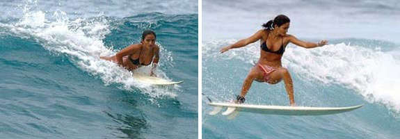 Jessica Amas hard charging at Makaha