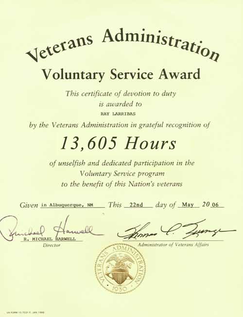 A Voluntary Service Award
